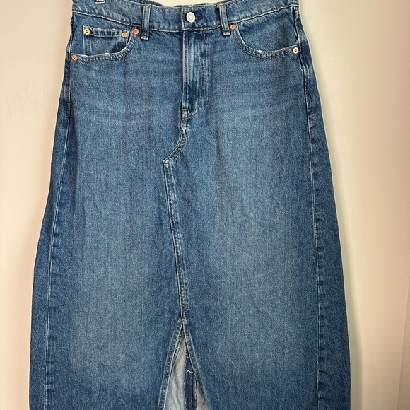 GAP Denim Maxi Skirt, High Rise, Medium Indigo - Picture 6 of 10